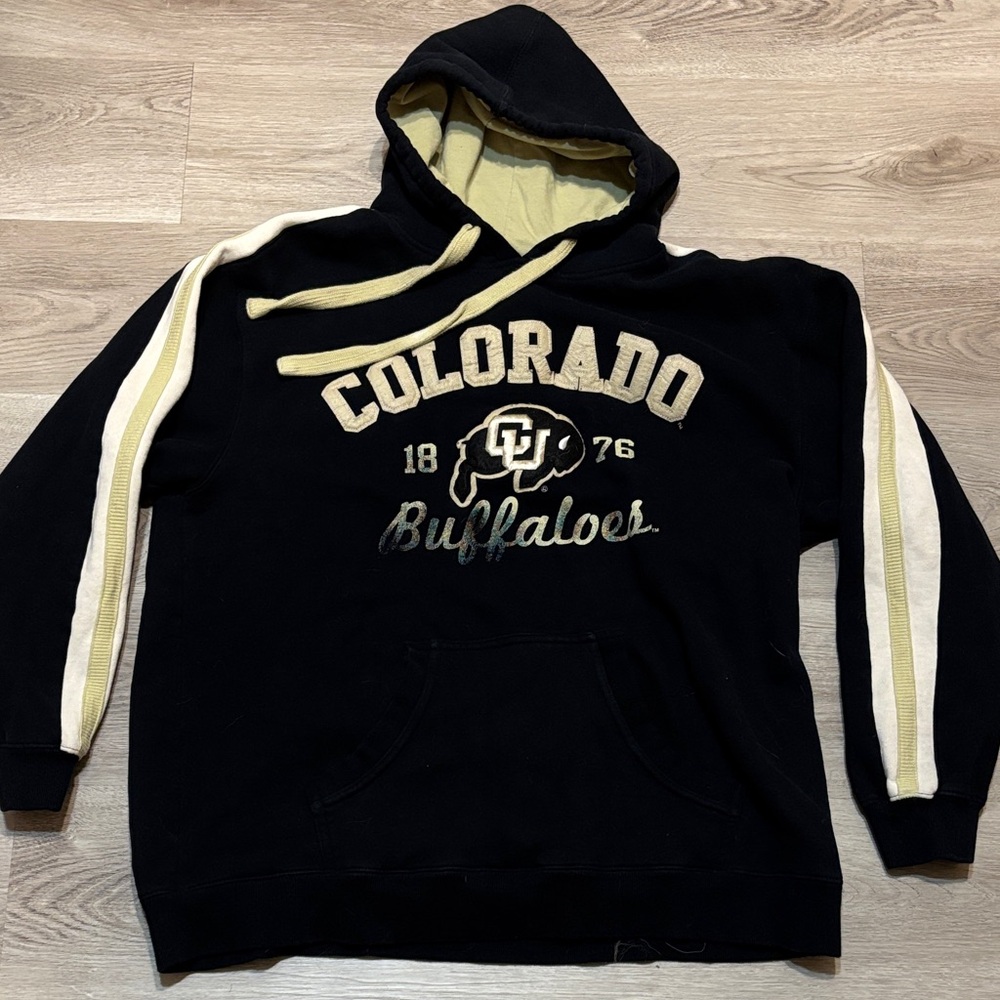 CU Buffs E5 Black and Cream Hoodie